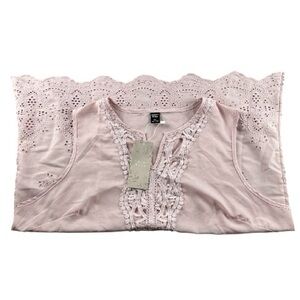 Emery Rose Pink Eyelet Embroidered Sleeveless Women's Top
Sz 2XL